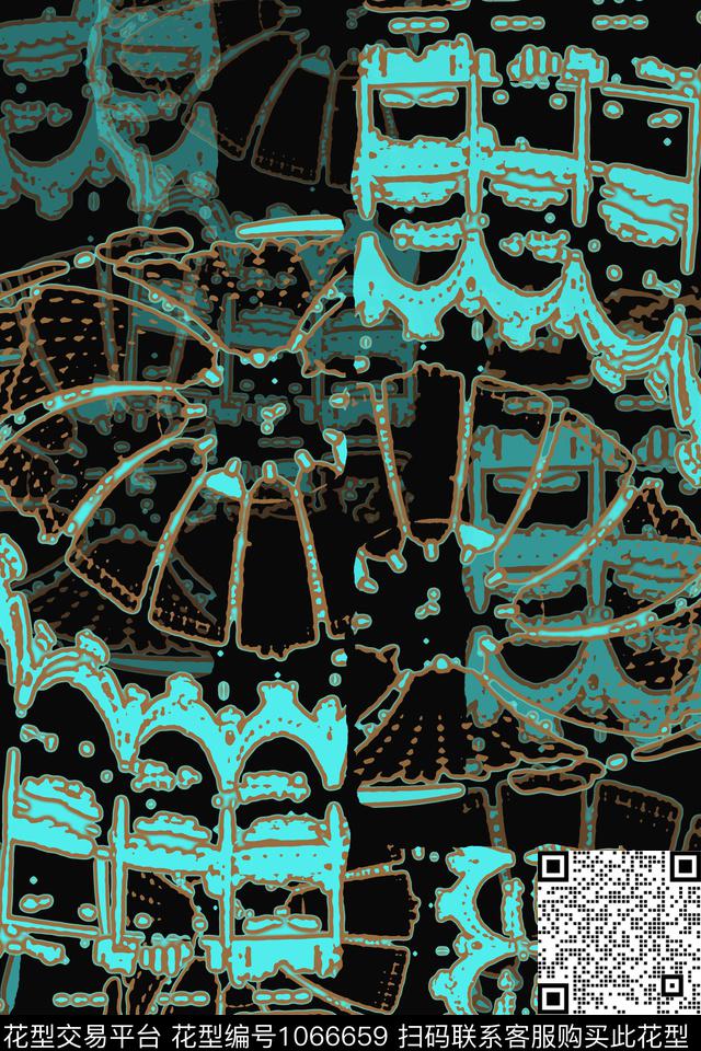 抽象花卉迷彩男装休闲花卉传统印花华亿平台下载（图片编号: 1066659） - 瓦栏（Walan）