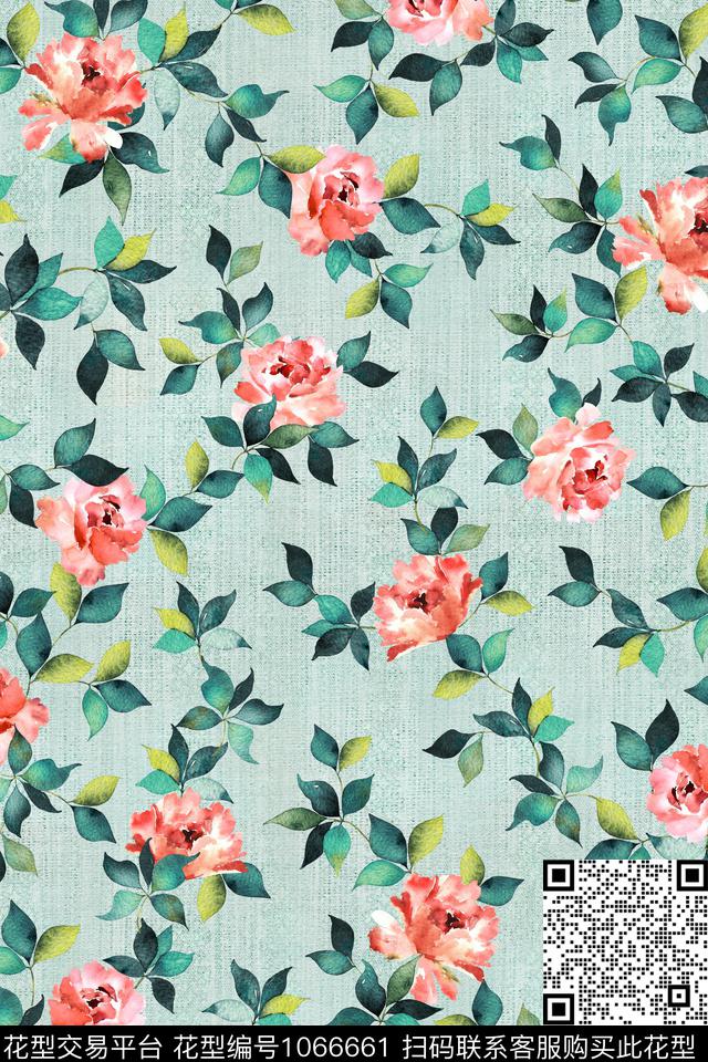 小碎花连衣裙满版散花数码印花华亿平台下载（图片编号: 1066661） - 瓦栏（Walan）
