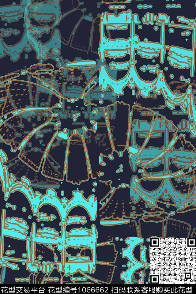 抽象花卉迷彩男装休闲花卉传统印花华亿平台下载（图片编号: 1066662） - 瓦栏（Walan）