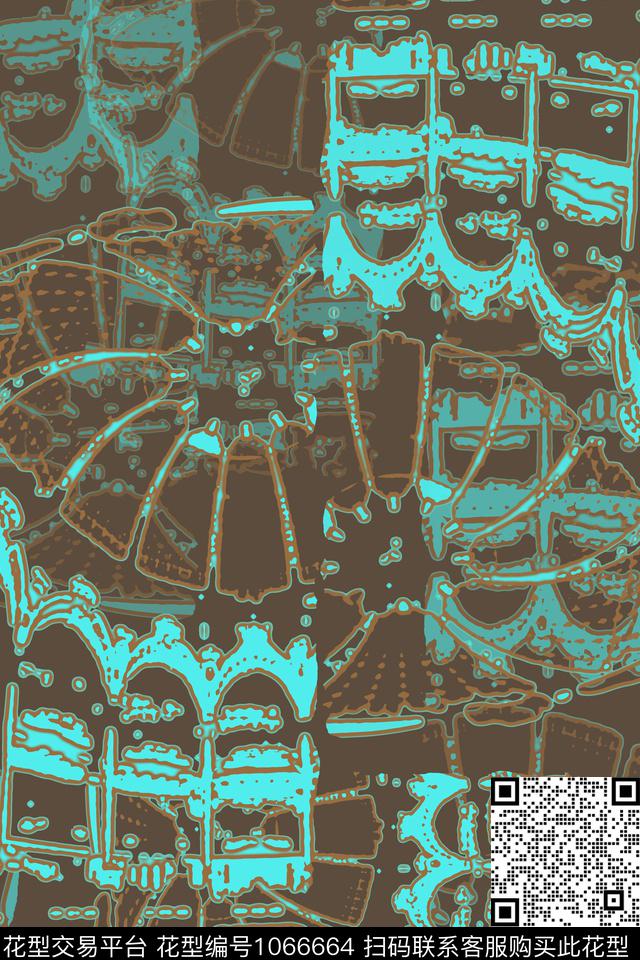 抽象花卉迷彩男装休闲花卉传统印花华亿平台下载（图片编号: 1066664） - 瓦栏（Walan）