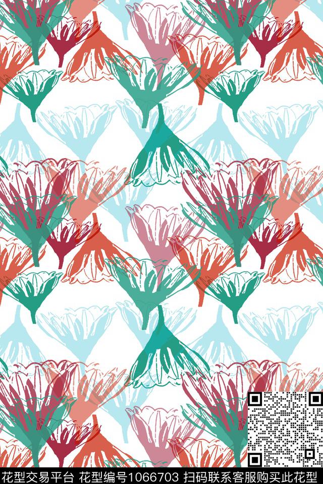 抽象花卉男装休闲花卉叶子组合数码印花华亿平台下载（图片编号: 1066703） - 瓦栏（Walan）