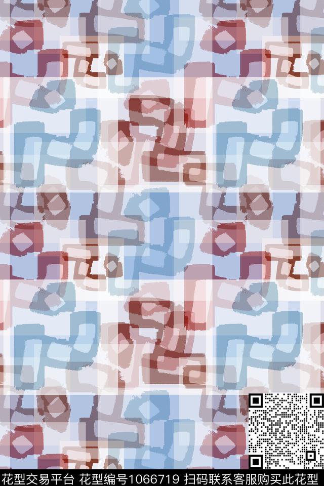 抽象水彩花卉笔触数码印花华亿平台下载（图片编号: 1066719） - 瓦栏（Walan）