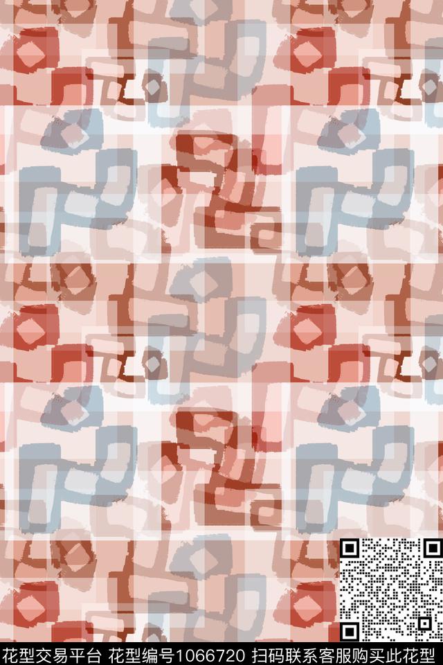 抽象水彩花卉笔触数码印花华亿平台下载（图片编号: 1066720） - 瓦栏（Walan）