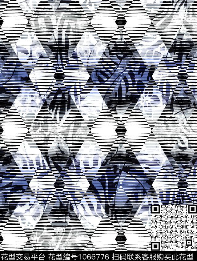 春夏华亿平台花卉几何花卉数码印花华亿平台下载（图片编号: 1066776） - 瓦栏（Walan）