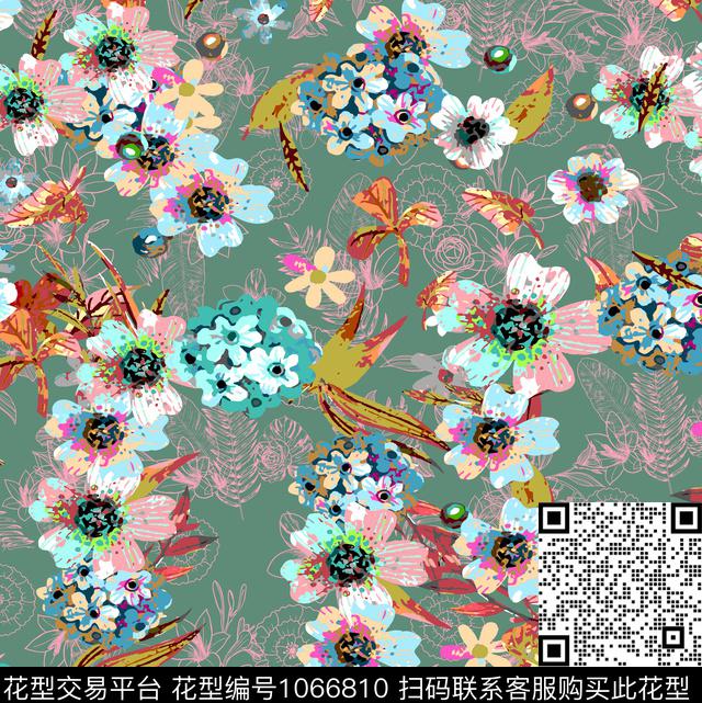 数码华亿平台花卉女装数码印花华亿平台下载（图片编号: 1066810） - 瓦栏（Walan）