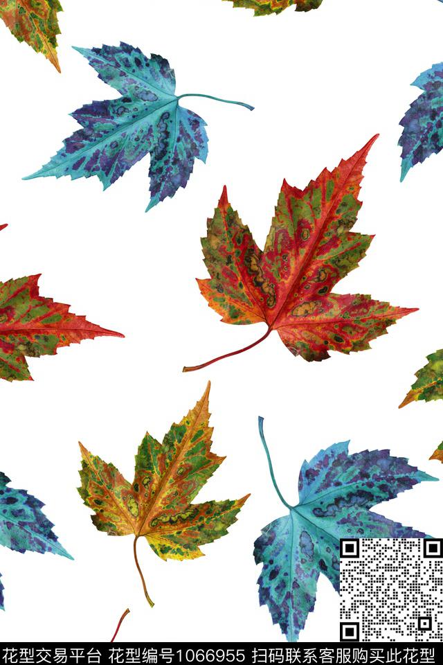 枫叶肌理数码印花华亿平台下载（图片编号: 1066955） - 瓦栏（Walan）