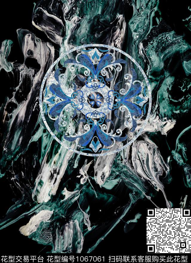 民族风抽象男装数码印花华亿平台下载（图片编号: 1067061） - 瓦栏（Walan）