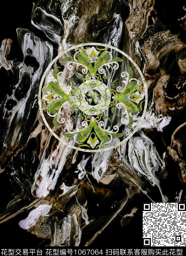 民族风抽象男装数码印花华亿平台下载（图片编号: 1067064） - 瓦栏（Walan）