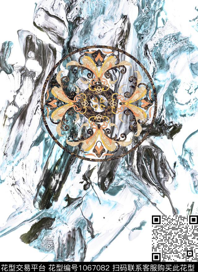 民族风抽象男装数码印花华亿平台下载（图片编号: 1067082） - 瓦栏（Walan）