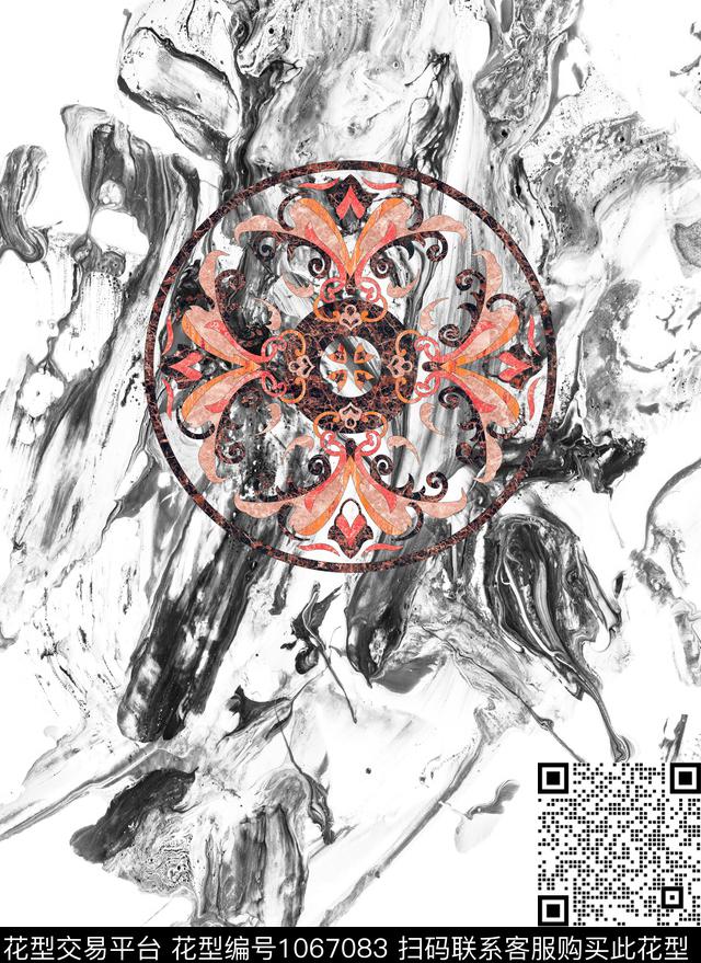 民族风抽象男装数码印花华亿平台下载（图片编号: 1067083） - 瓦栏（Walan）