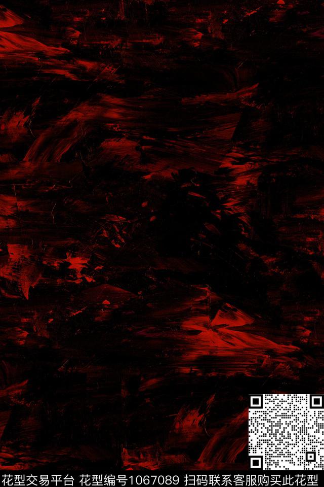 红色肌理手绘纹理Fei-男装数码印花华亿平台下载（图片编号: 1067089） - 瓦栏（Walan）