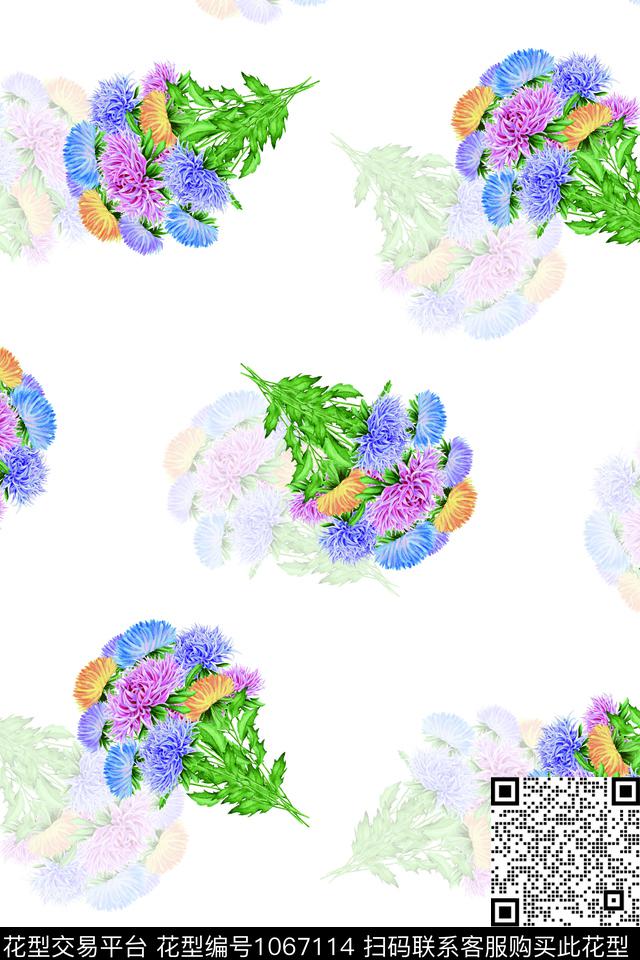 数码华亿平台小碎花月季花数码印花华亿平台下载（图片编号: 1067114） - 瓦栏（Walan）