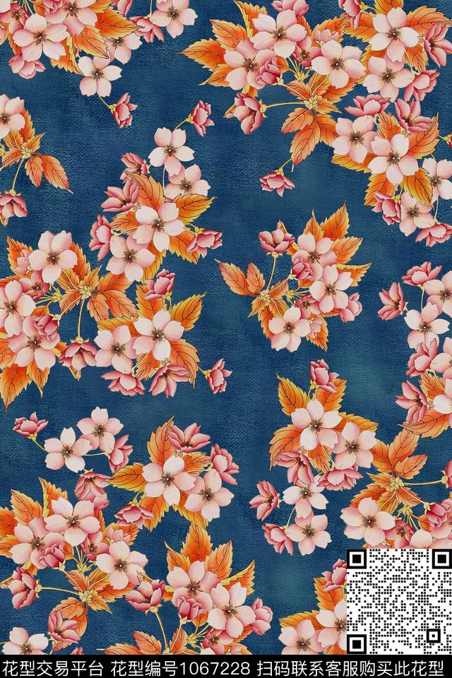 水彩花卉纹理年轻女性数码印花华亿平台下载（图片编号: 1067228） - 瓦栏（Walan）