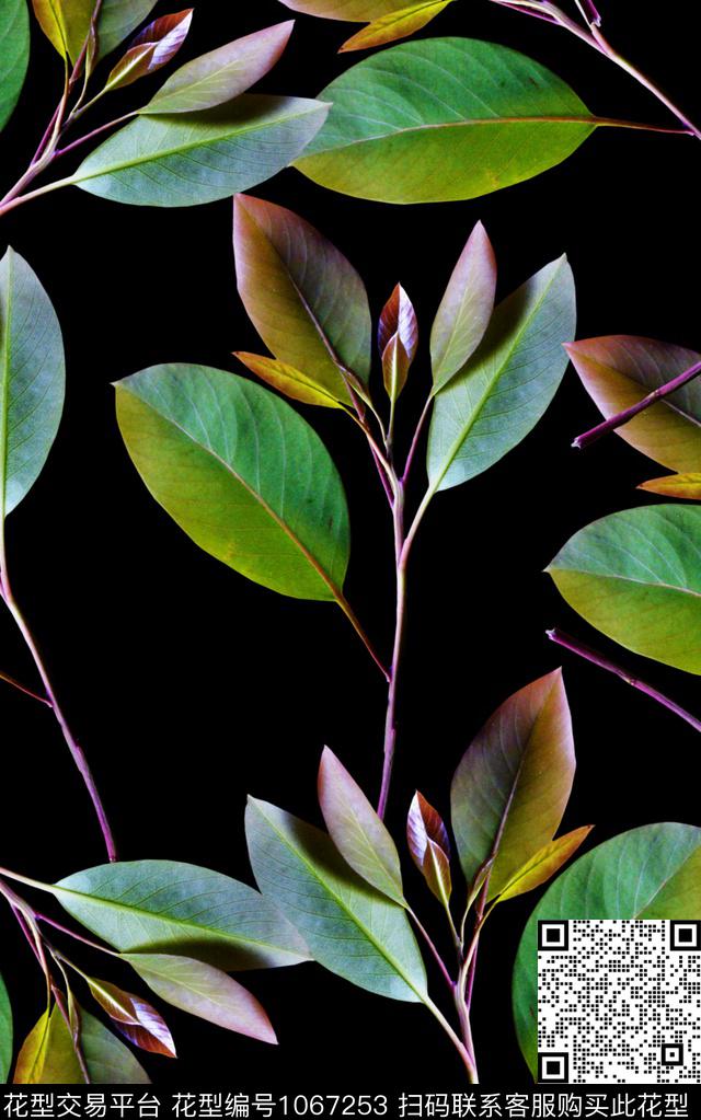 植物绿植树叶数码印花华亿平台下载（图片编号: 1067253） - 瓦栏（Walan）