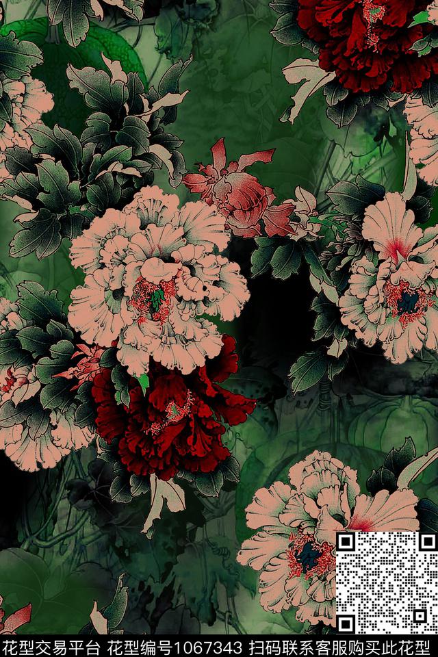 中国风数码华亿平台香云纱数码印花华亿平台下载（图片编号: 1067343） - 瓦栏（Walan）