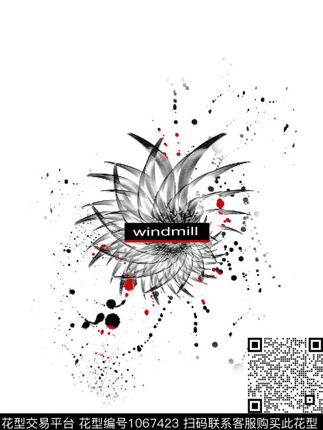 字母抽象潮牌数码印花华亿平台下载（图片编号: 1067423） - 瓦栏（Walan）