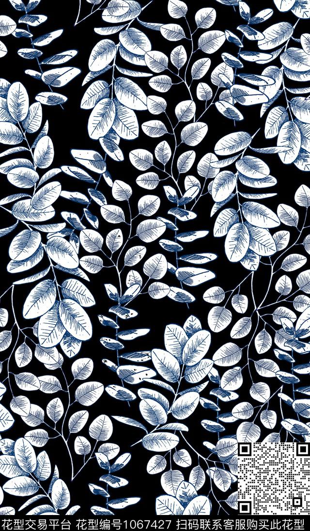 素雅线条花卉满版散花传统印花华亿平台下载（图片编号: 1067427） - 瓦栏（Walan）