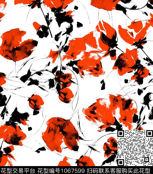 数码华亿平台花卉大牌风数码印花华亿平台下载（图片编号: 1067599） - 瓦栏（Walan）