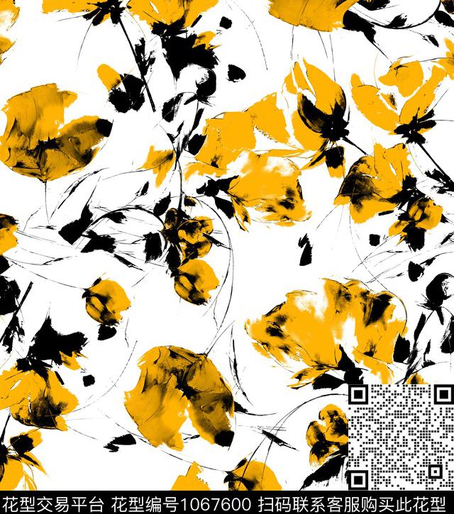数码华亿平台花卉大牌风数码印花华亿平台下载（图片编号: 1067600） - 瓦栏（Walan）