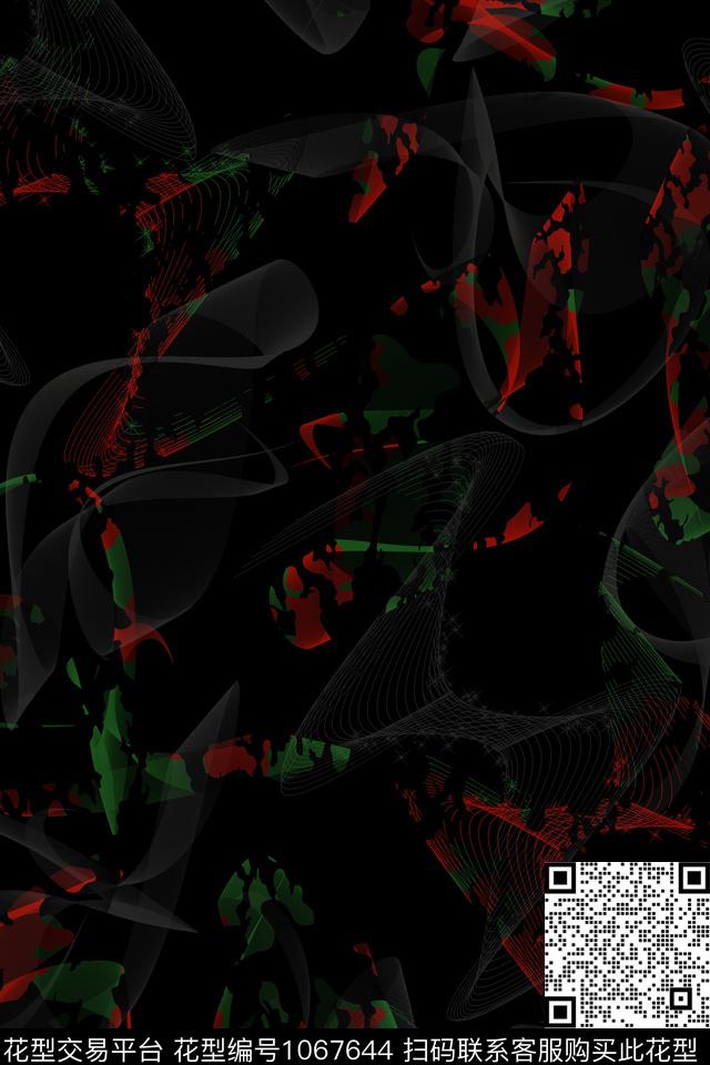 抽象迷彩Fei-抽象派暗彩纹理数码印花华亿平台下载（图片编号: 1067644） - 瓦栏（Walan）