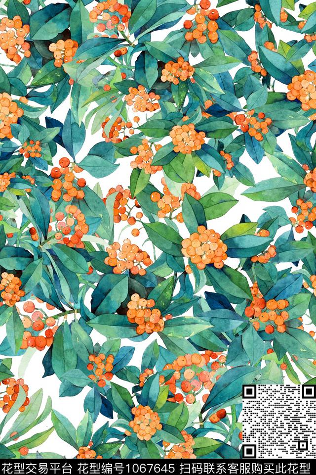 肌理水彩花卉手绘花卉数码印花华亿平台下载（图片编号: 1067645） - 瓦栏（Walan）