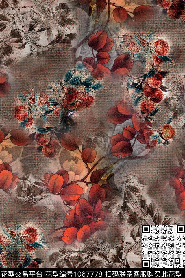 数码华亿平台花卉女装数码印花华亿平台下载（图片编号: 1067778） - 瓦栏（Walan）