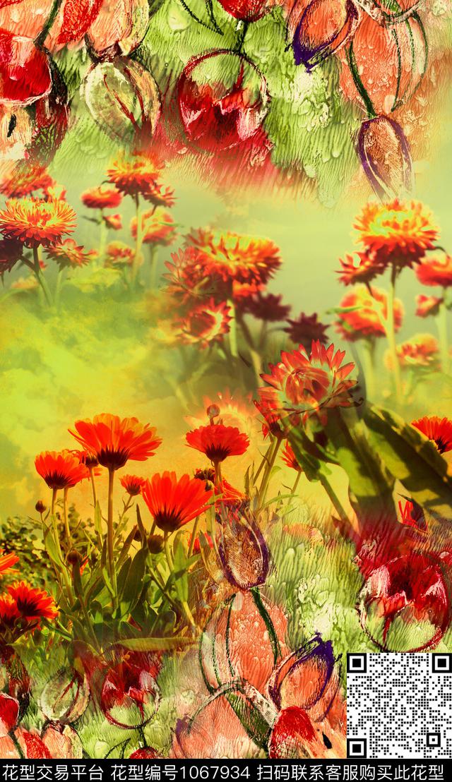 民族风定位花花卉数码印花华亿平台下载（图片编号: 1067934） - 瓦栏（Walan）