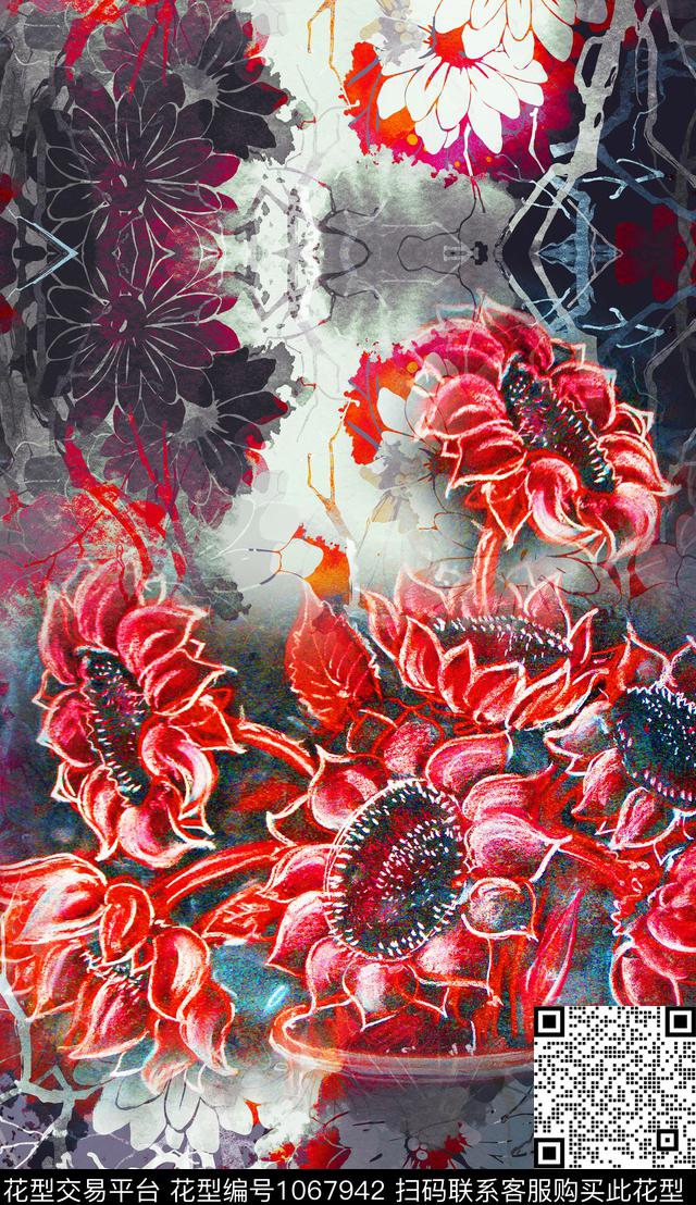 民族风定位花花卉数码印花华亿平台下载（图片编号: 1067942） - 瓦栏（Walan）