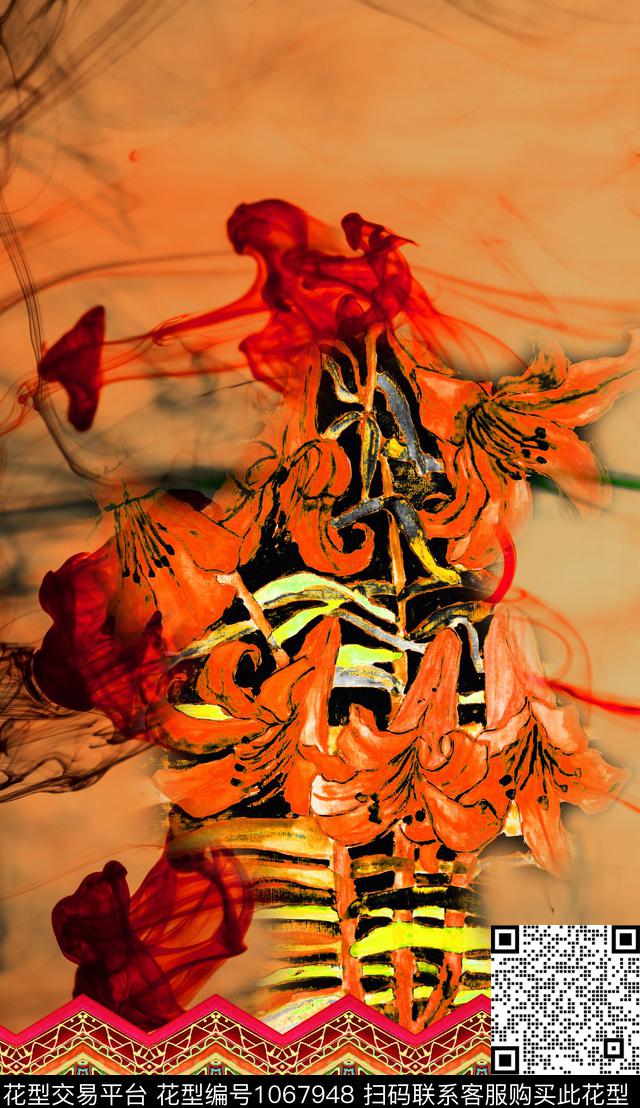 民族风定位花花卉数码印花华亿平台下载（图片编号: 1067948） - 瓦栏（Walan）