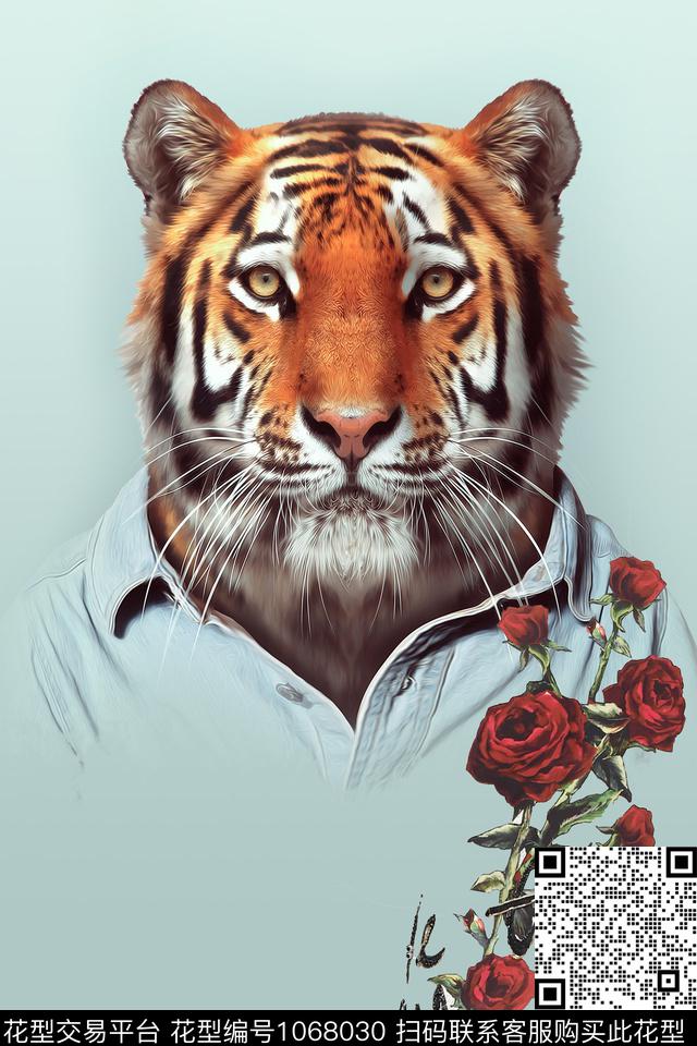 男装定位花动物数码印花华亿平台下载（图片编号: 1068030） - 瓦栏（Walan）