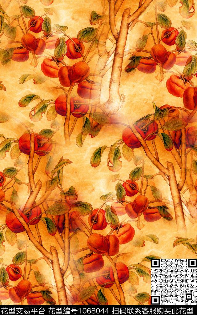 花卉中老年中国风数码印花华亿平台下载（图片编号: 1068044） - 瓦栏（Walan）