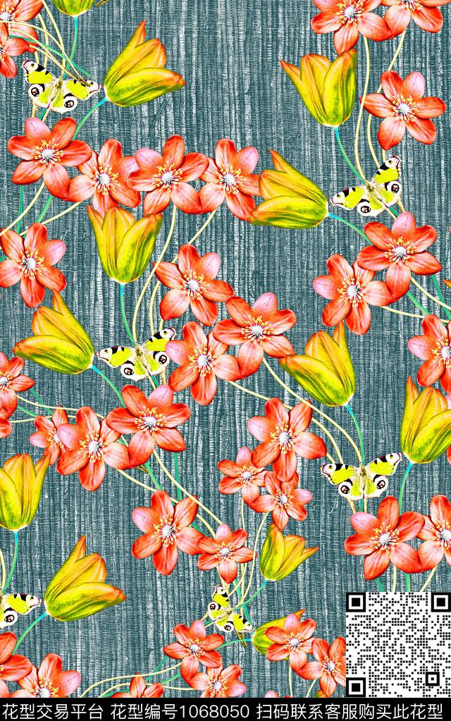 数码华亿平台小碎花肌理数码印花华亿平台下载（图片编号: 1068050） - 瓦栏（Walan）