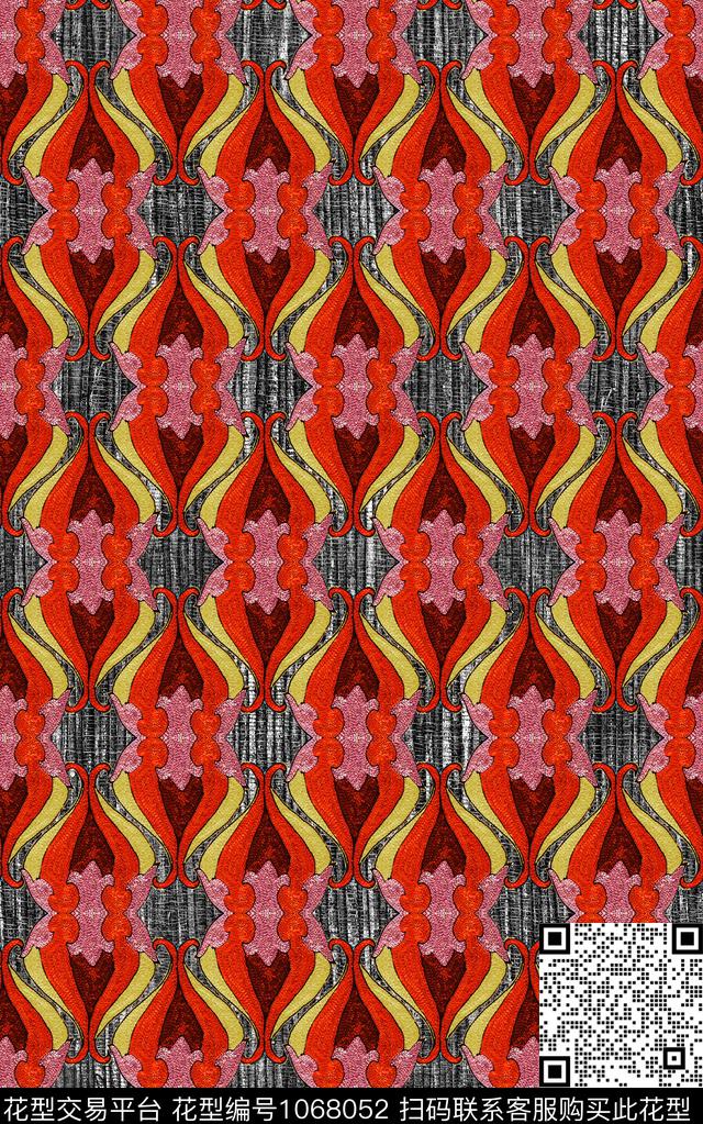 民族风几何中老年数码印花华亿平台下载（图片编号: 1068052） - 瓦栏（Walan）