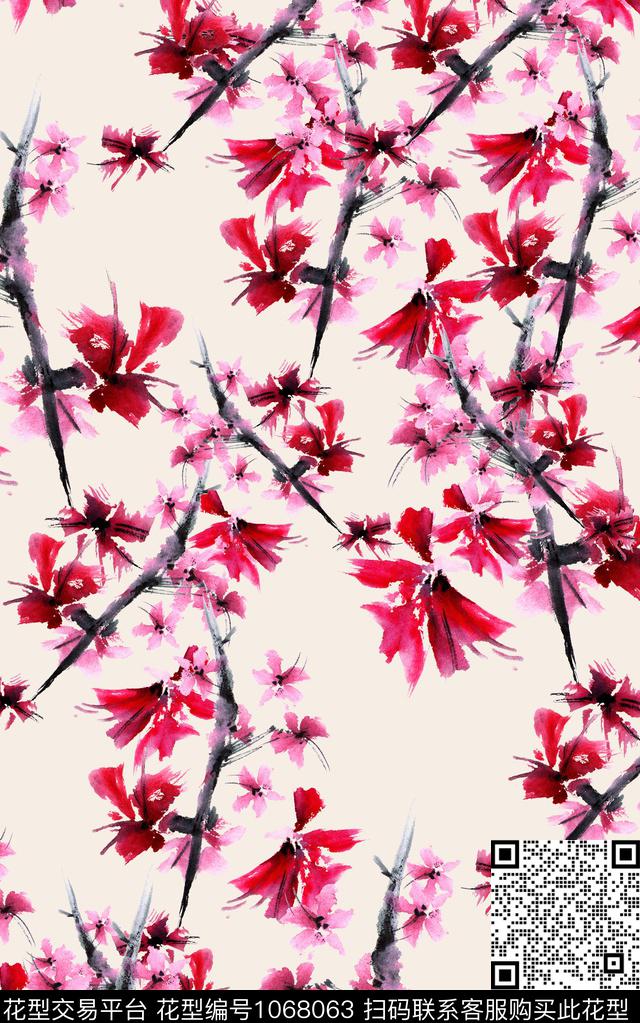 数码华亿平台小碎花花卉数码印花华亿平台下载（图片编号: 1068063） - 瓦栏（Walan）