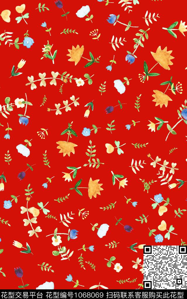 数码华亿平台小碎花花卉数码印花华亿平台下载（图片编号: 1068069） - 瓦栏（Walan）