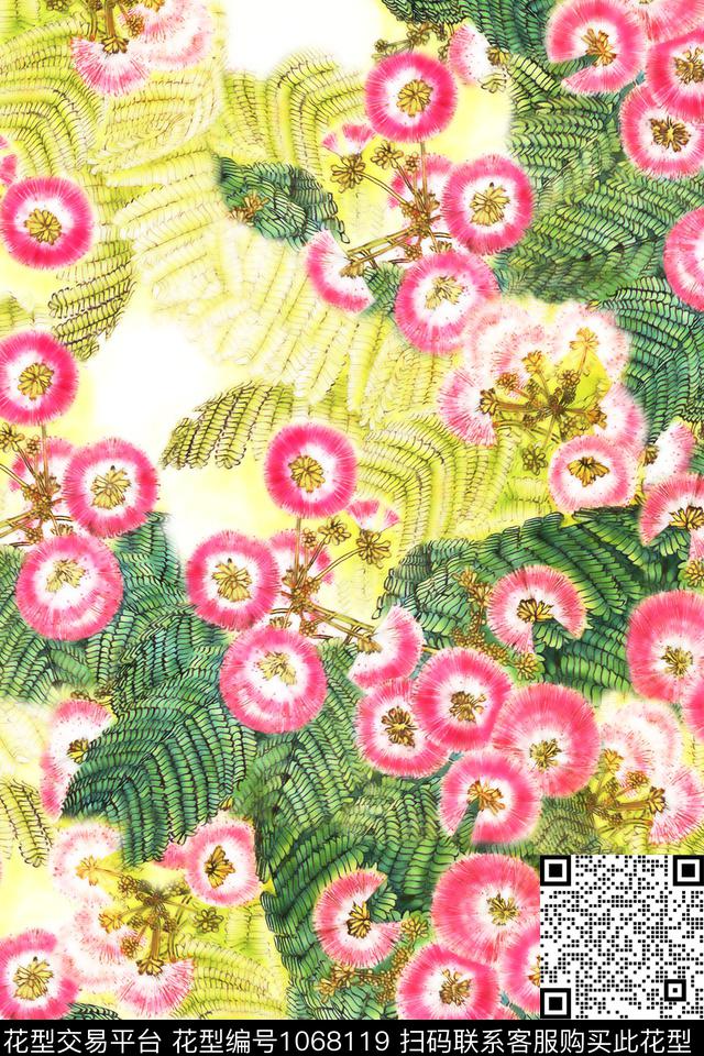 数码华亿平台朦胧花卉小碎花数码印花华亿平台下载（图片编号: 1068119） - 瓦栏（Walan）