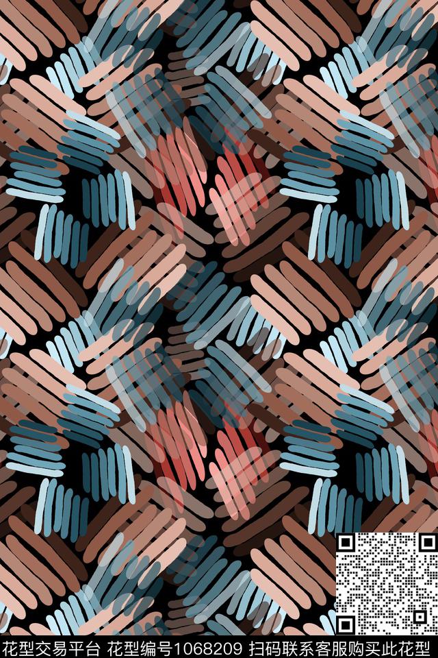 抽象男装手绘线条笔触签字笔印花数码印花华亿平台下载（图片编号: 1068209） - 瓦栏（Walan）