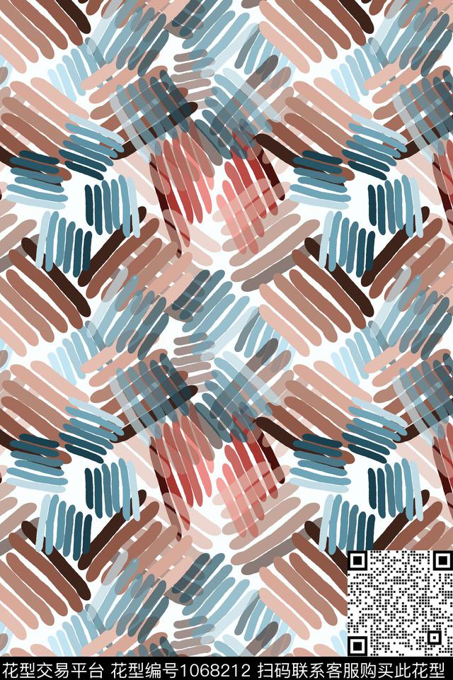 抽象男装手绘线条笔触签字笔印花数码印花华亿平台下载（图片编号: 1068212） - 瓦栏（Walan）