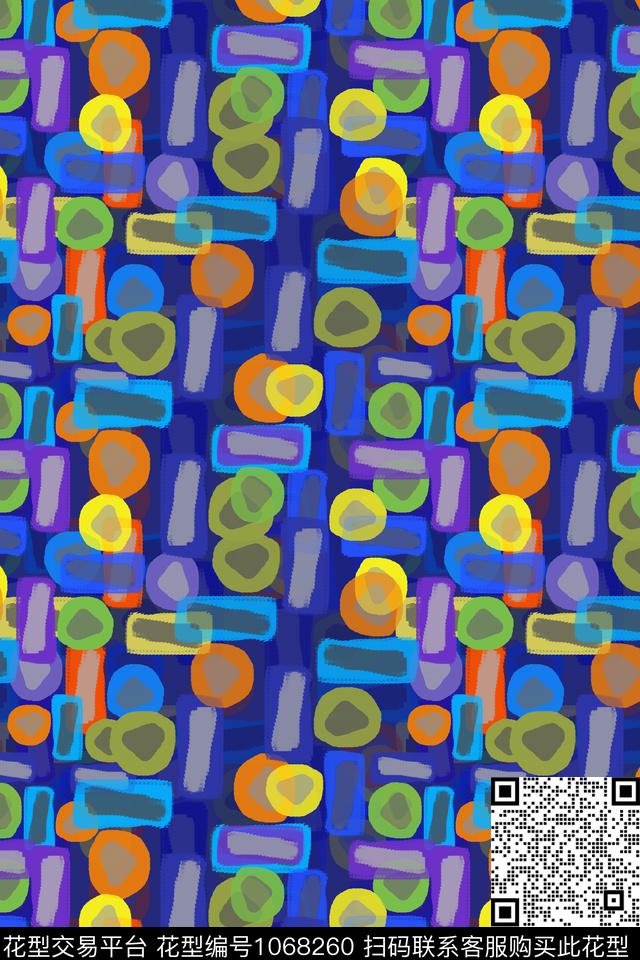 手绘线条笔触几何异样几何数码印花华亿平台下载（图片编号: 1068260） - 瓦栏（Walan）