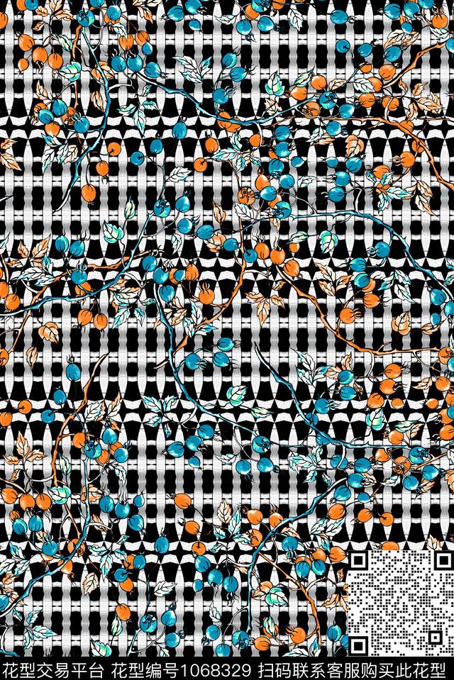 数码华亿平台民族风花卉数码印花华亿平台下载（图片编号: 1068329） - 瓦栏（Walan）