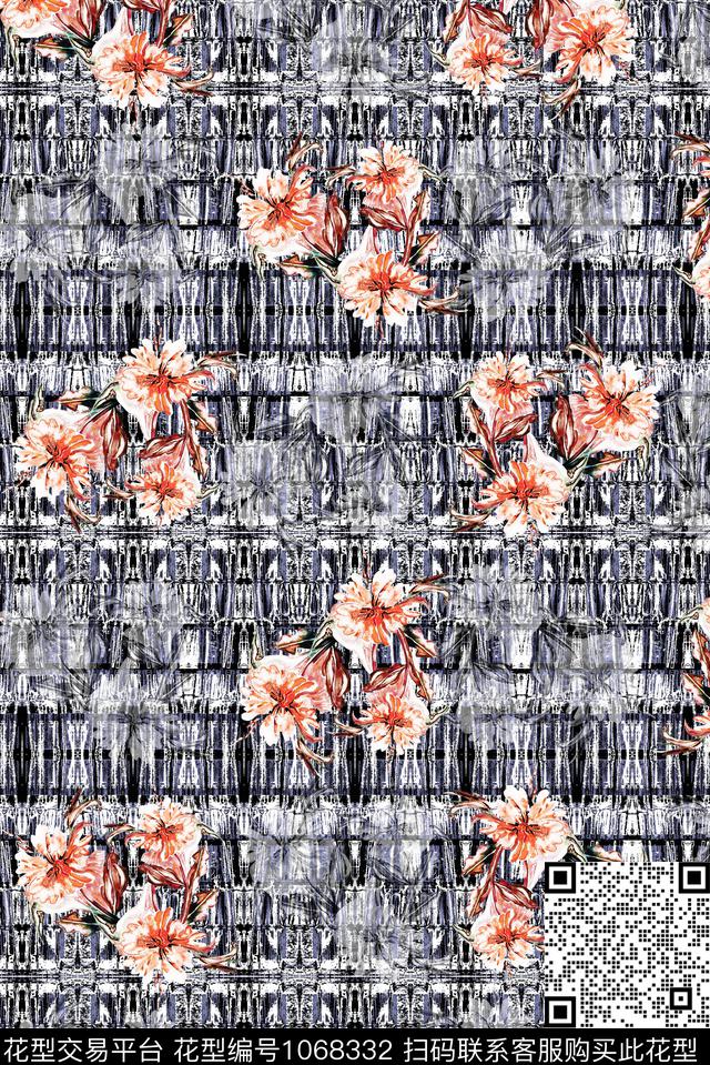 数码华亿平台民族风花卉数码印花华亿平台下载（图片编号: 1068332） - 瓦栏（Walan）