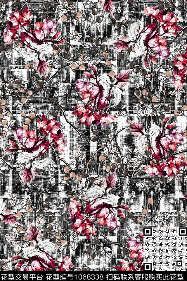 数码华亿平台民族风花卉数码印花华亿平台下载（图片编号: 1068338） - 瓦栏（Walan）