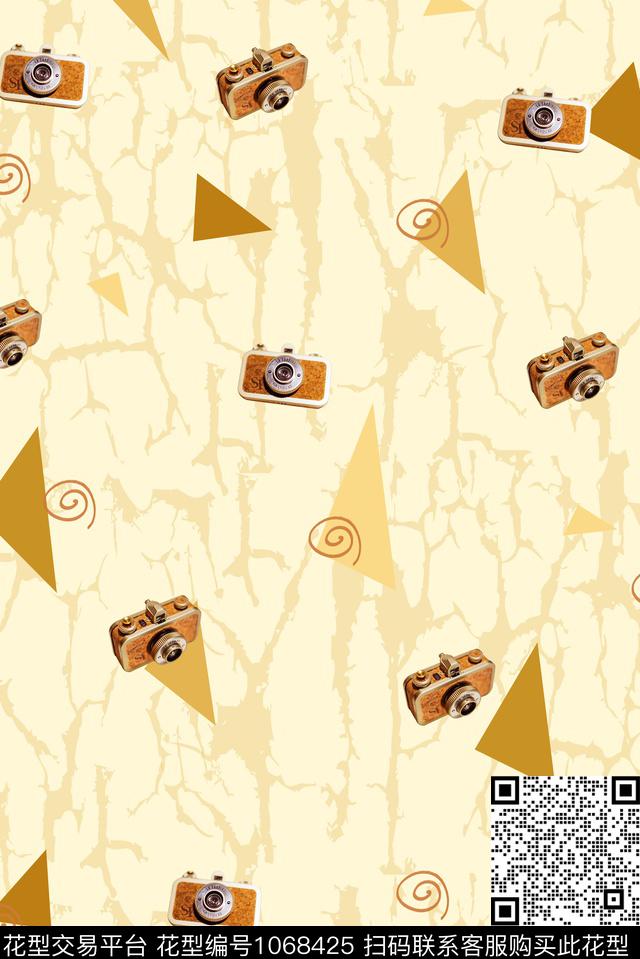 相机抽象几何数码印花华亿平台下载（图片编号: 1068425） - 瓦栏（Walan）