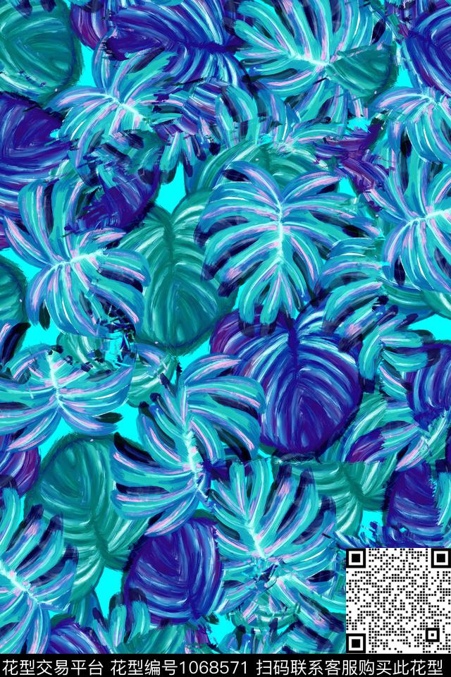 数码华亿平台肌理水彩花卉数码印花华亿平台下载（图片编号: 1068571） - 瓦栏（Walan）