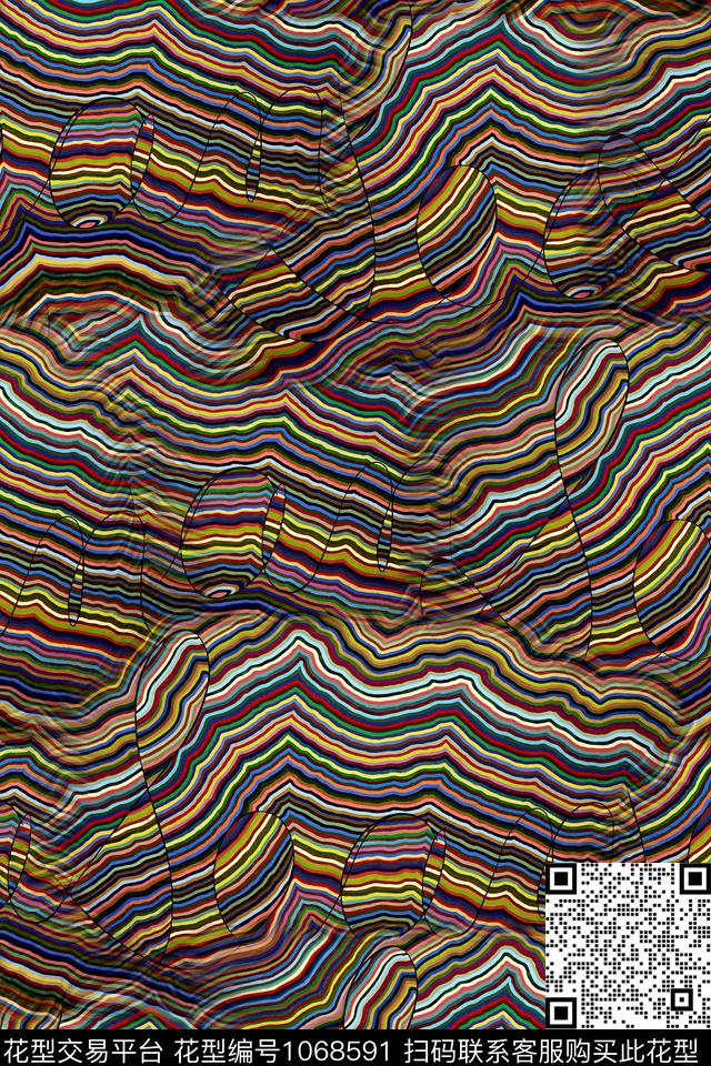 抽象几何纹理数码印花华亿平台下载（图片编号: 1068591） - 瓦栏（Walan）