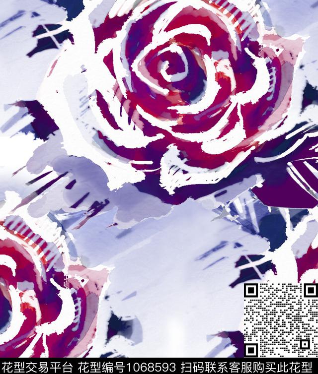 数码华亿平台花卉大牌风数码印花华亿平台下载（图片编号: 1068593） - 瓦栏（Walan）