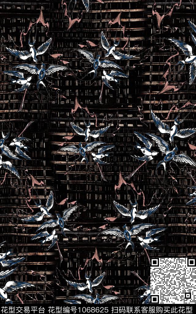 条纹小碎花线条数码印花华亿平台下载（图片编号: 1068625） - 瓦栏（Walan）