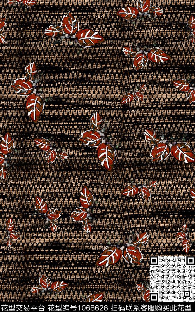 条纹小碎花线条数码印花华亿平台下载（图片编号: 1068626） - 瓦栏（Walan）