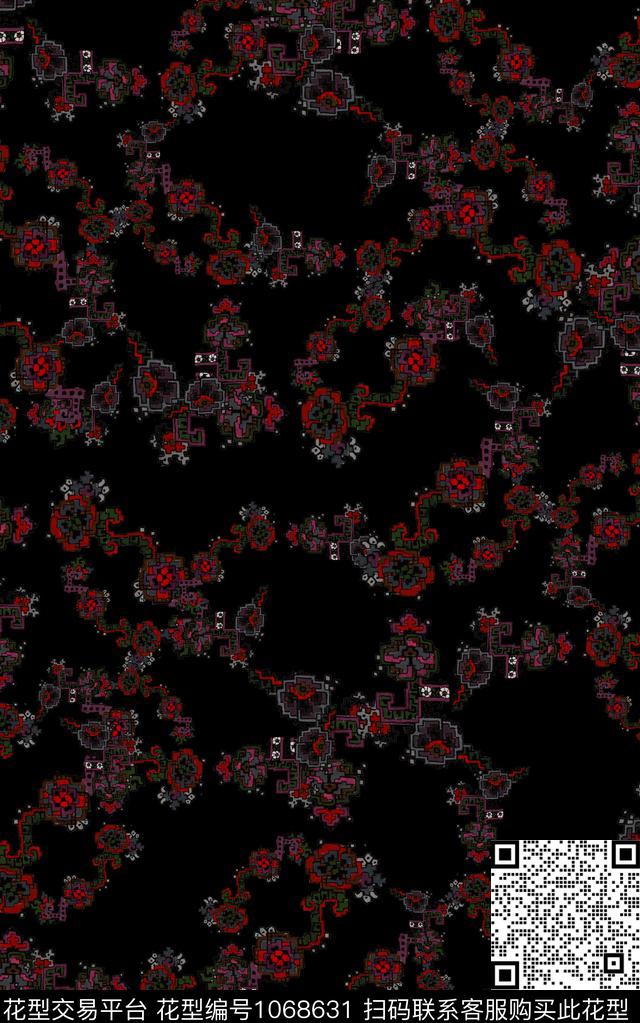 条纹笔触几何数码印花华亿平台下载（图片编号: 1068631） - 瓦栏（Walan）