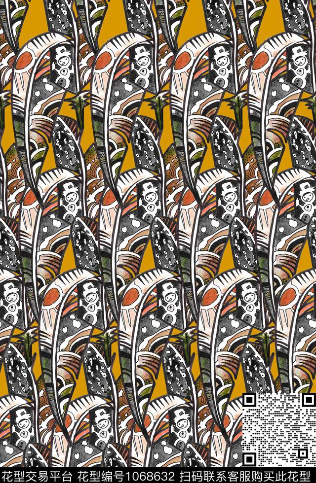 条纹笔触几何数码印花华亿平台下载（图片编号: 1068632） - 瓦栏（Walan）